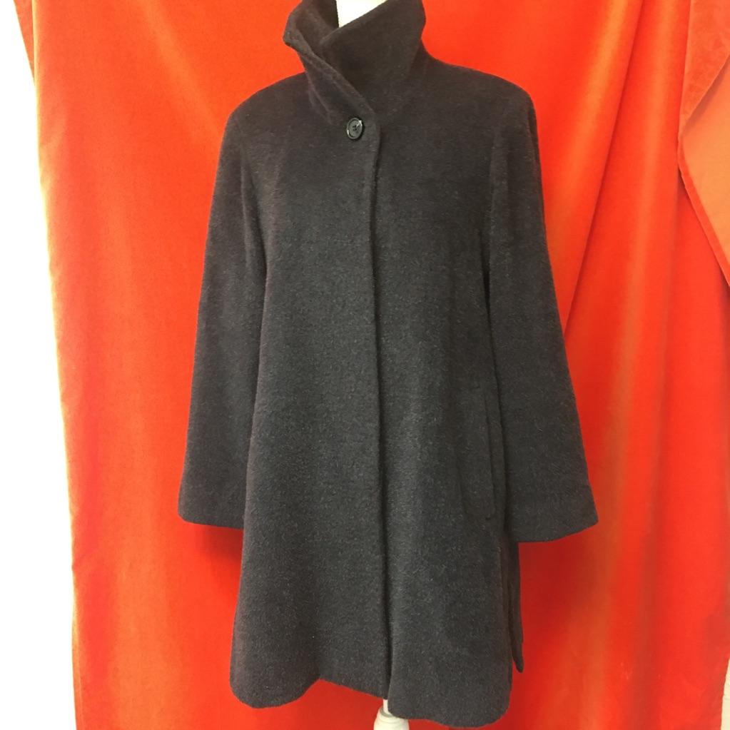 Cinzia Rocca Mohair Blend 3/4 Coat Dark Gray Size 4 Italy